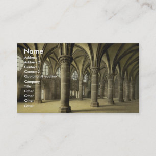 The knights' hall, Mont St. Michel, France vintage Business Card