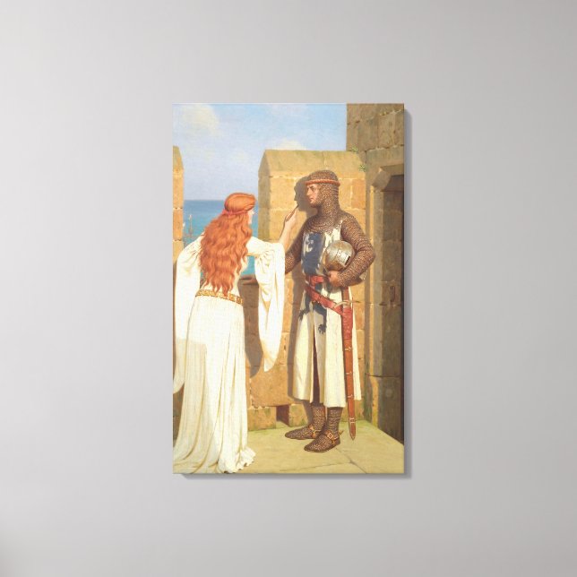 The Knight's Shadow (by Edmund Blair Leighton) Canvas Print (Front)