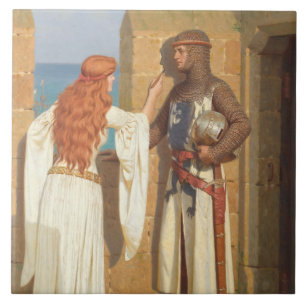 The Knight's Shadow (by Edmund Blair Leighton) Tile
