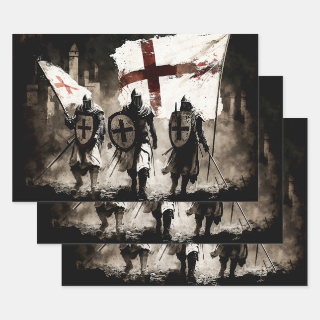 The Knights Templar Enter the Holy City   Wrapping Paper Sheet (Set)