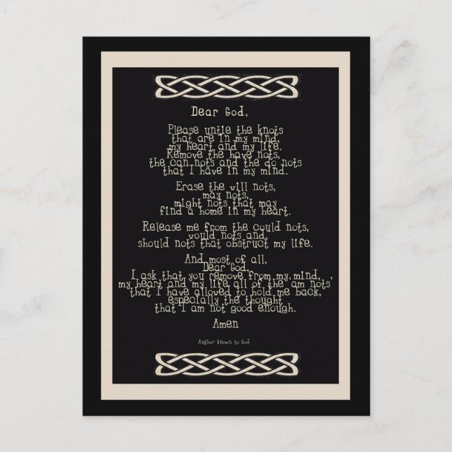 The Knots Prayer Postcard (Front)