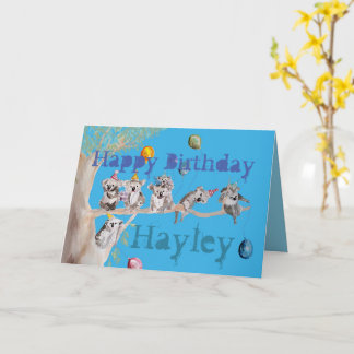 The Koala's Birthday Party Watercolour Girls Card