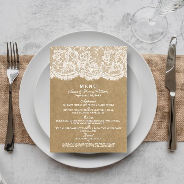 The Kraft & Lace Collection Menu Templates (Creator Uploaded)