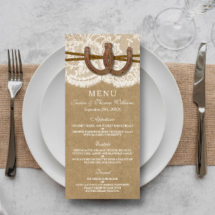 The Kraft, Lace & Horseshoe Collection Menu Card