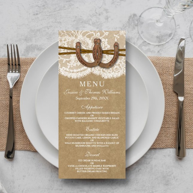 The Kraft, Lace & Horseshoe Collection Menu Card (Creator Uploaded)