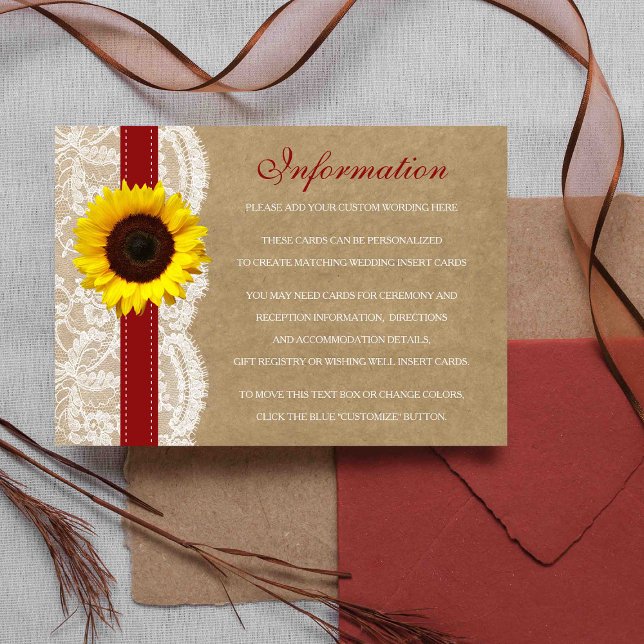 The Kraft, Lace & Sunflower Collection - Red Enclosure Card (Creator Uploaded)