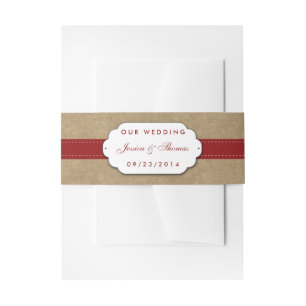 The Kraft, Lace & Sunflower Collection - Red Invitation Belly Band