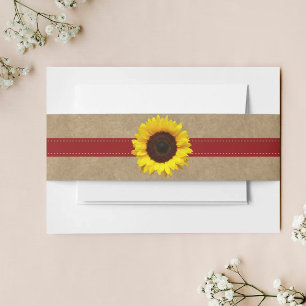 The Kraft, Lace & Sunflower Collection - Red Invitation Belly Band