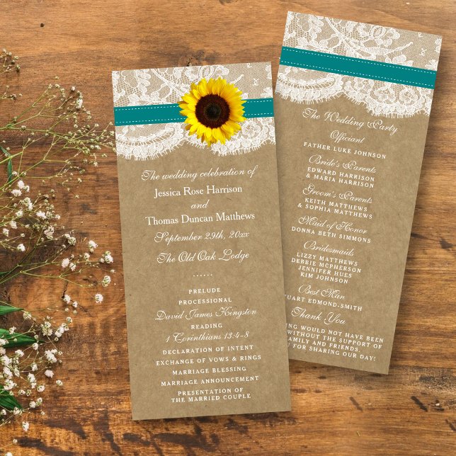 The Kraft, Lace & Sunflower Collection - Teal Programme (Creator Uploaded)