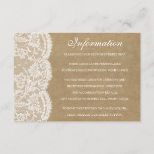 The Kraft & Lace Wedding Collection Detail Cards
