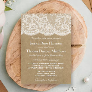 The Kraft & Lace Wedding Collection Invitations