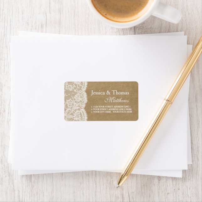 The Kraft & Lace Wedding Collection Labels (Insitu)