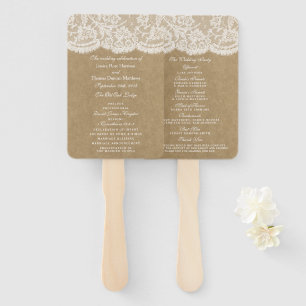 The Kraft & Lace Wedding Collection Programs Hand Fan