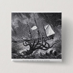 The Kraken 15 Cm Square Badge