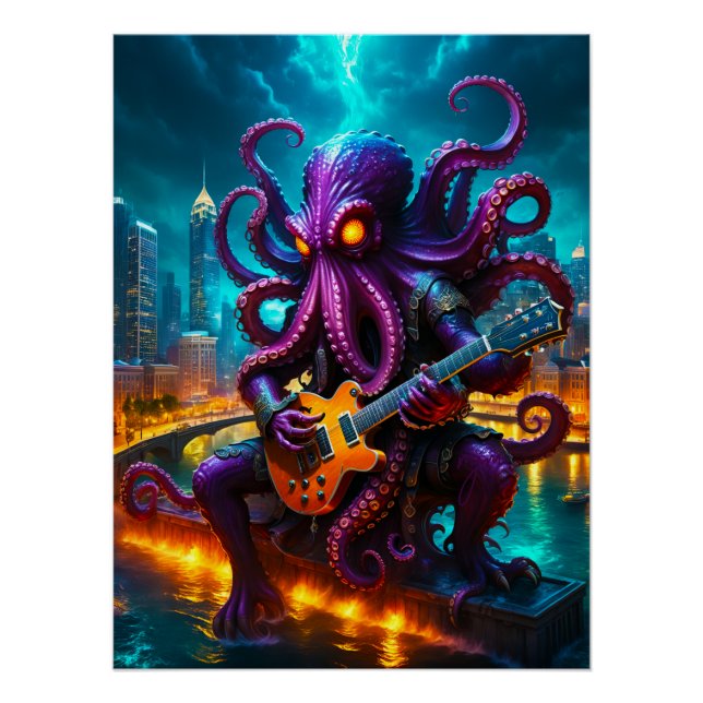 The Kraken Monster Rockstar Poster (Front)