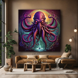 The Kraken Sea Monster  Canvas Print