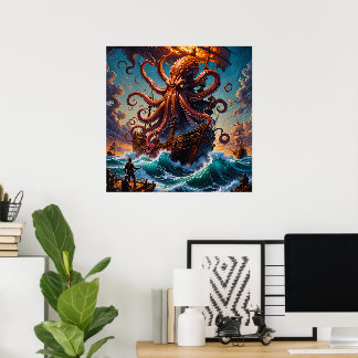 The Kraken Sea Monster Creature Fantasy Horror Poster