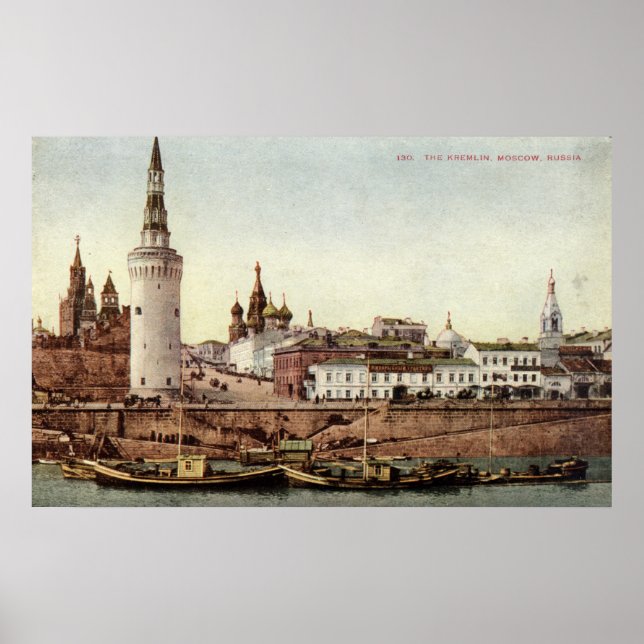The Kremlin, Moscow, Russia 1915 Vintage Poster (Front)