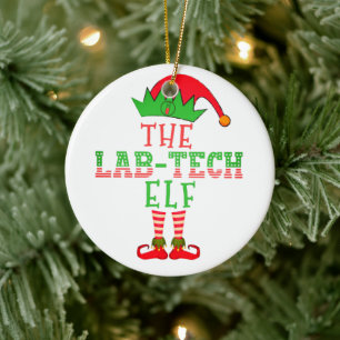 The Lab Tech Elf Christmas Family Matching Pajama Ceramic Tree Decoration