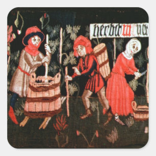The Labours of the Months, from Alsace Square Sticker