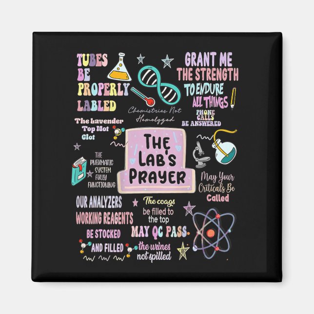 The Labs Prayer Medical Laboratory Scientist Lab Magnet (Front)