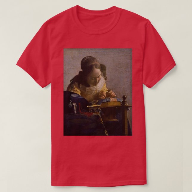 The Lacemaker 1670 Johannes Vermeer T-Shirt (Design Front)