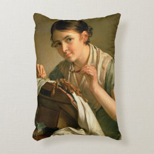 The Lacemaker, 1823 Decorative Cushion