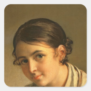 The Lacemaker, 1823 Square Sticker