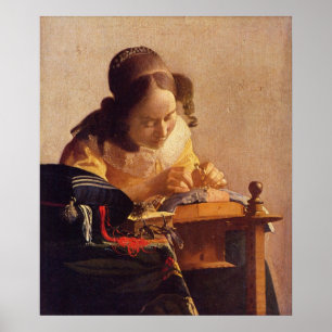 The Lacemaker by Johannes Vermeer Poster