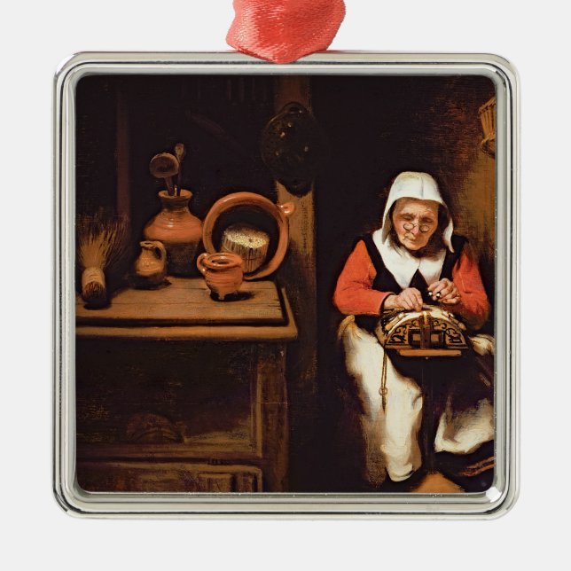 The Lacemaker Metal Tree Decoration (Front)