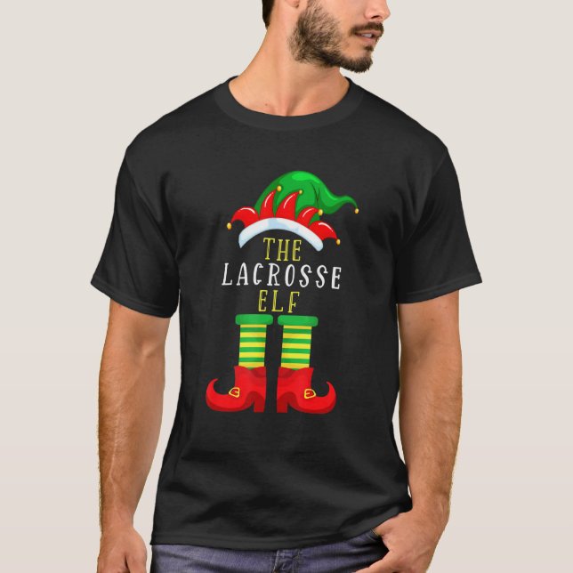 The Lacrosse Elf Christmas  Family Matching Xmas T-Shirt (Front)