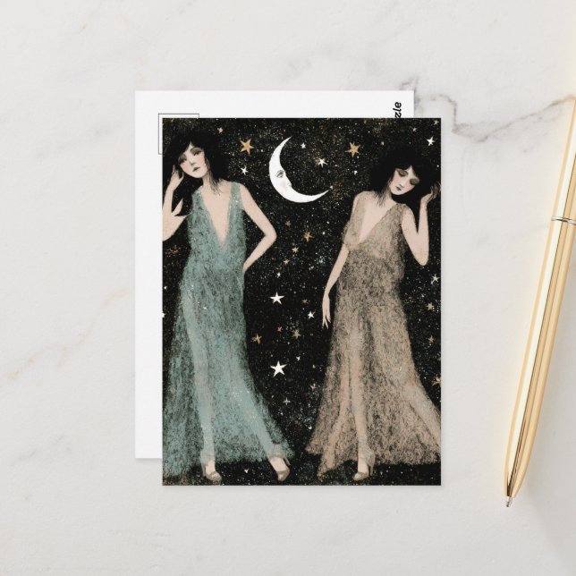 The Ladies Dance in the Moonlight Postcard (Front/Back In Situ)