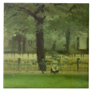 The Ladie's Mile, Kensington Gardens (oil on panel Tile