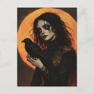 The Lady and Her Crow Postcard