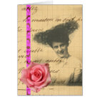 The Lady and the Pink Rose Digital Art