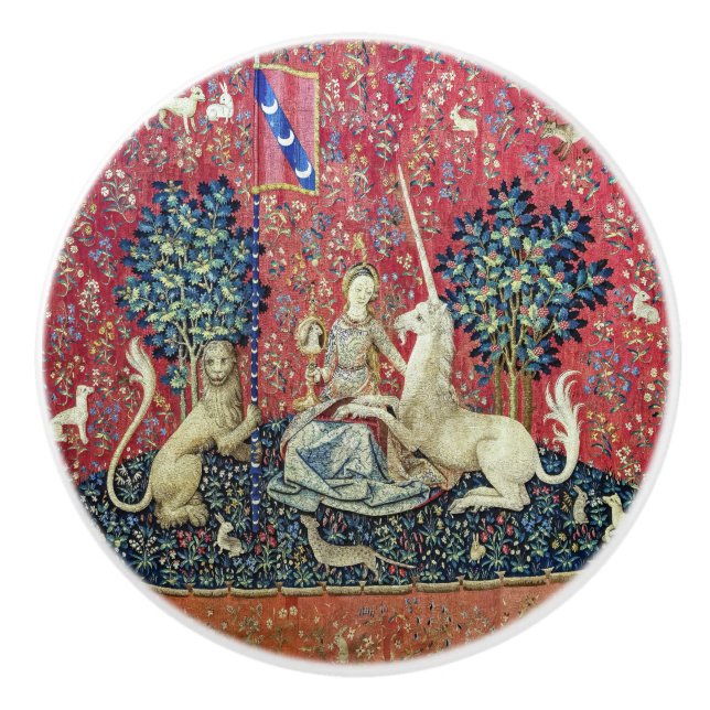 The Lady and the Unicorn, Sight Ceramic Knob (Front)