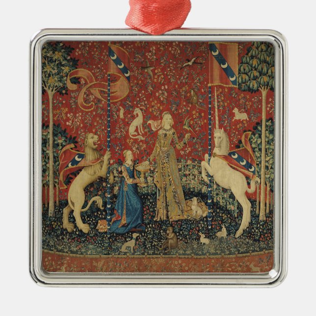The Lady and the Unicorn: 'Taste' Metal Tree Decoration (Front)