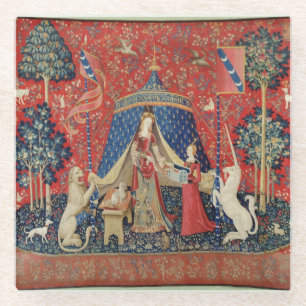 The Lady and the Unicorn: 'To my only desire' Glass Coaster