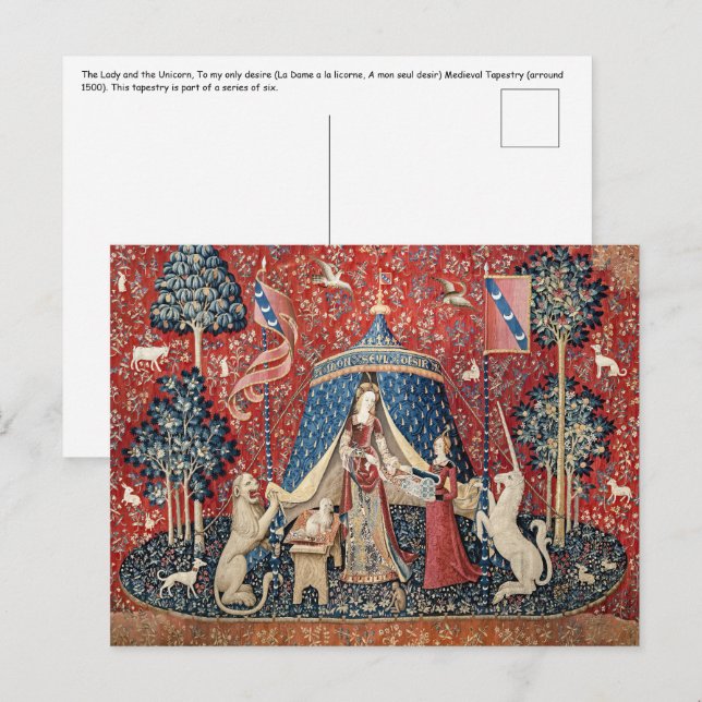 The Lady and the Unicorn, To my only desire Postcard (Front/Back)