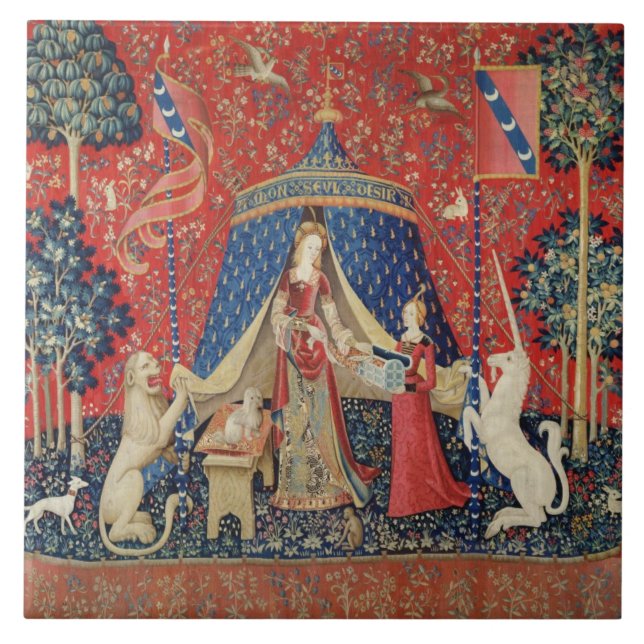 The Lady and the Unicorn: 'To my only desire' Tile (Front)