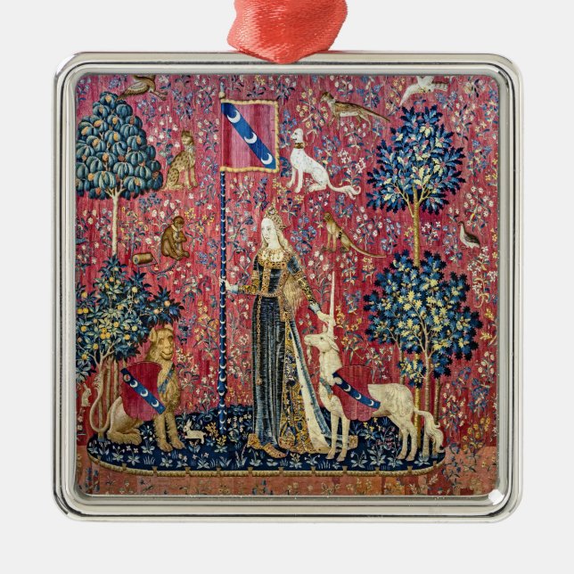 The Lady and the Unicorn, Touch Metal Tree Decoration (Front)
