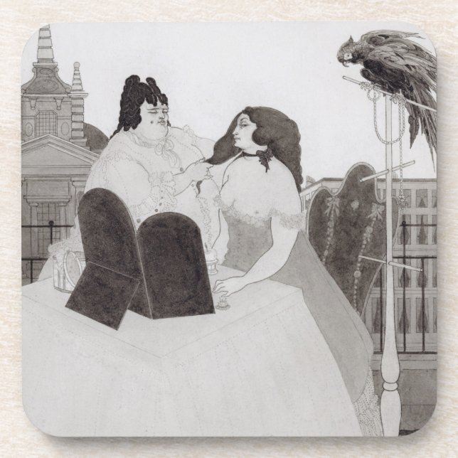 The Lady at the Dressing Table (ink and wash) Coaster (Front)