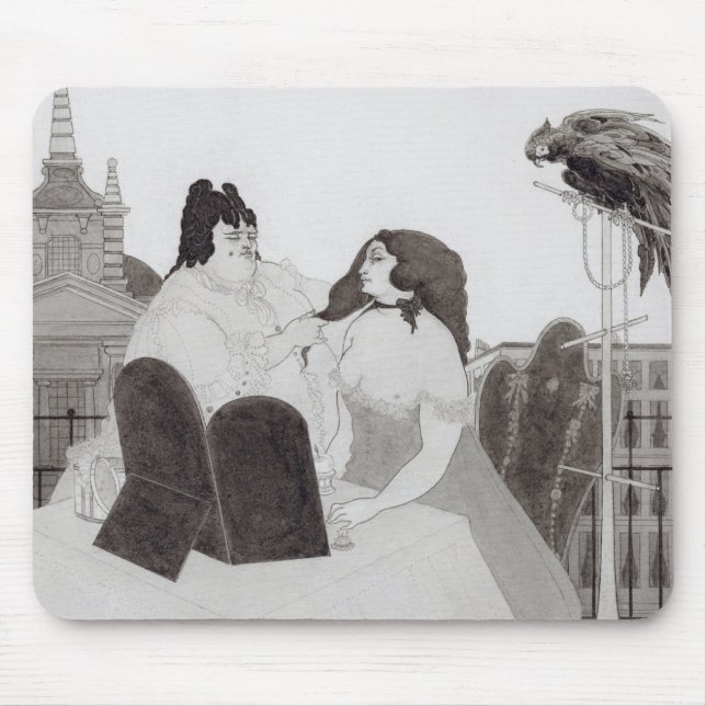 The Lady at the Dressing Table (ink and wash) Mouse Pad (Front)
