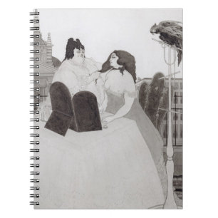 The Lady at the Dressing Table (ink and wash) Spiral Notebook