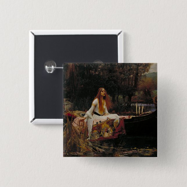 The Lady of Shalott: A Celtic Lake Ghost Story 15 Cm Square Badge (Front & Back)