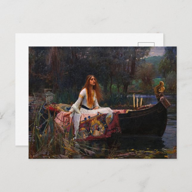 The Lady of Shalott by John William Waterhouse Invitation Postcard (Front/Back)