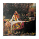 The Lady of Shalott, c. 1888 by John Waterhouse Tile<br><div class="desc">The Lady of Shalott,  c. 1888 by John William Waterhouse. It is a depiction of the ending of "Alfred",  Lord Tennyson's 1832 poem of the same name.</div>