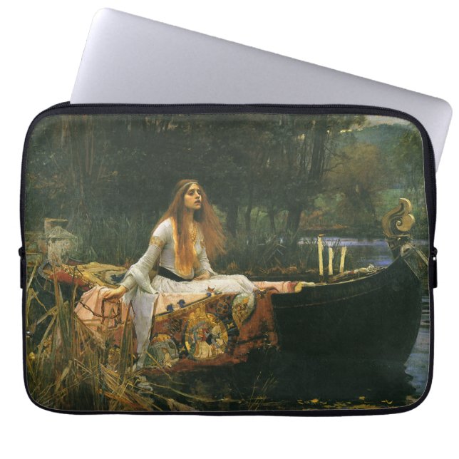 The Lady of Shalott On Boat by JW Waterhouse Laptop Sleeve (Front)