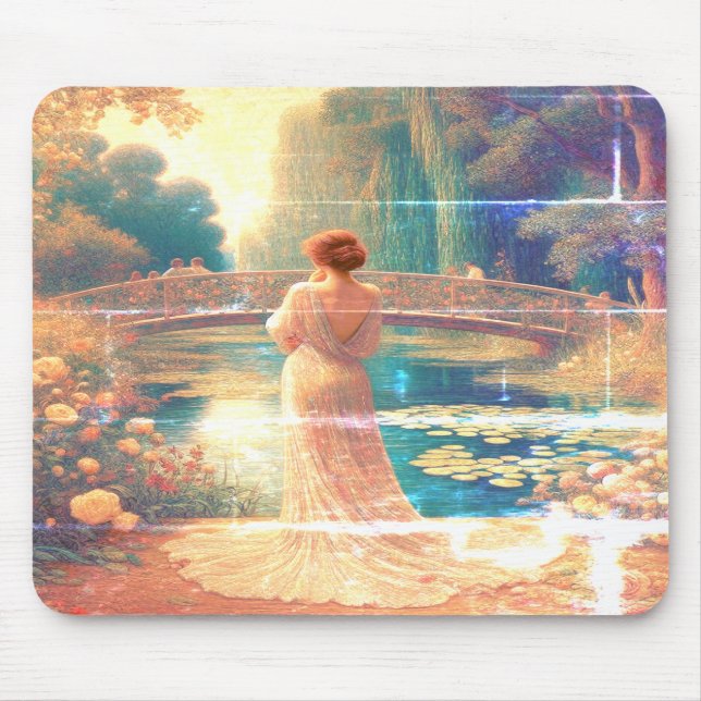 The Lady Standing Beside the Lake on a Mousepad (Front)