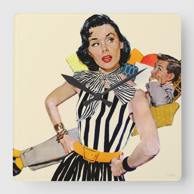 The Lady Was Insulted Square Wall Clock (Front)